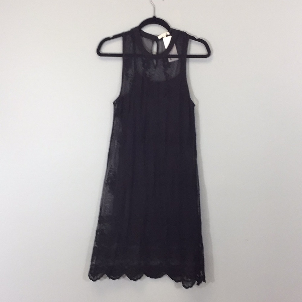 Little black dress with lace overlay